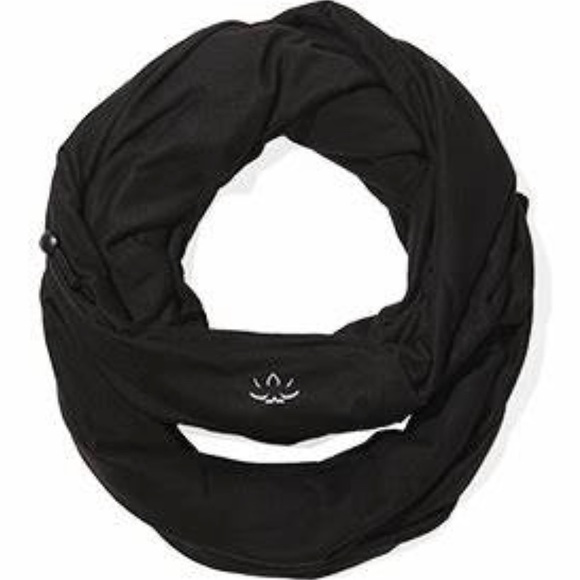 Beyond Yoga Accessories - Beyond Yoga Black Pocket Infinity Scarf